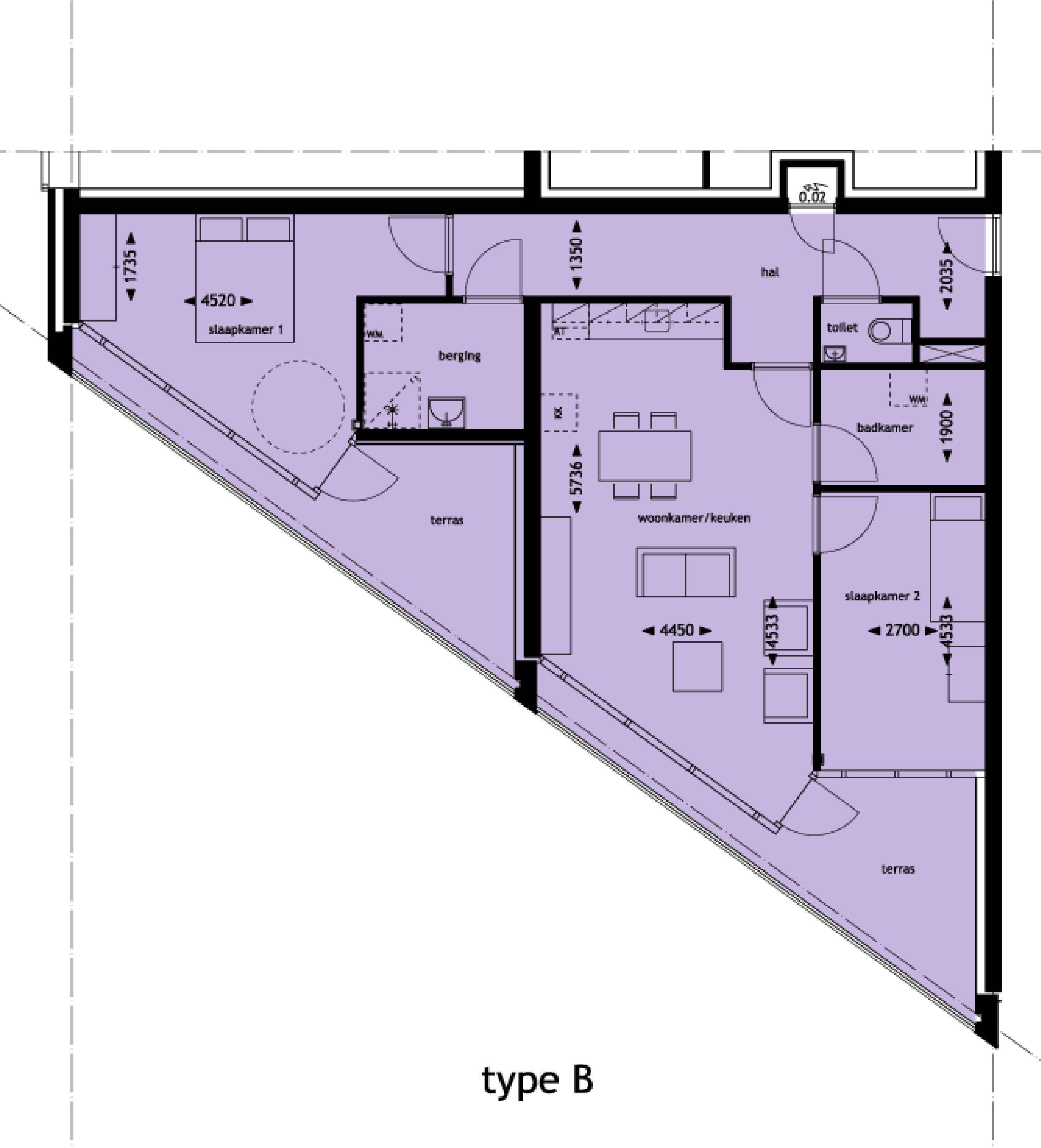 Plattegrond woningtype B
