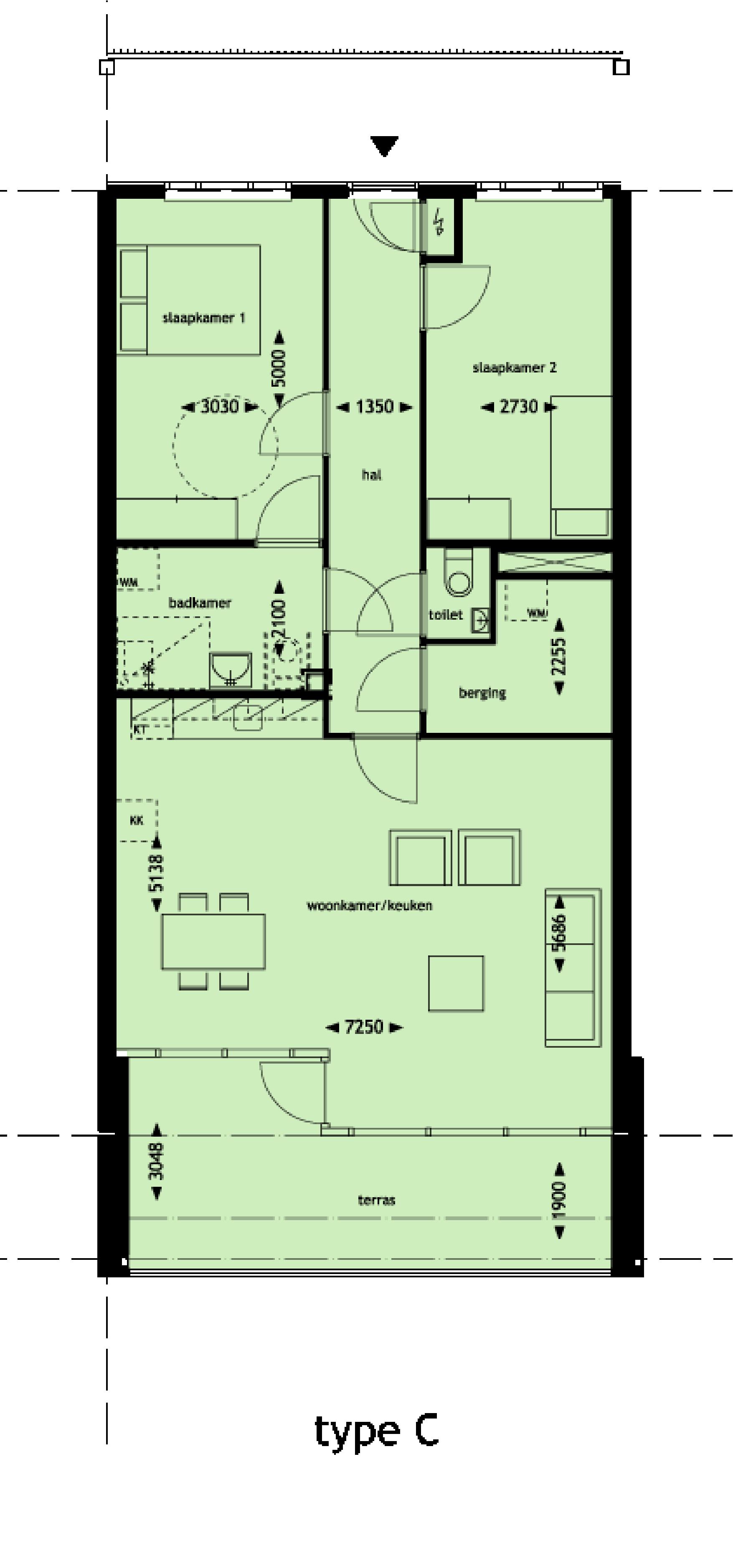 Plattegrond woningtype C