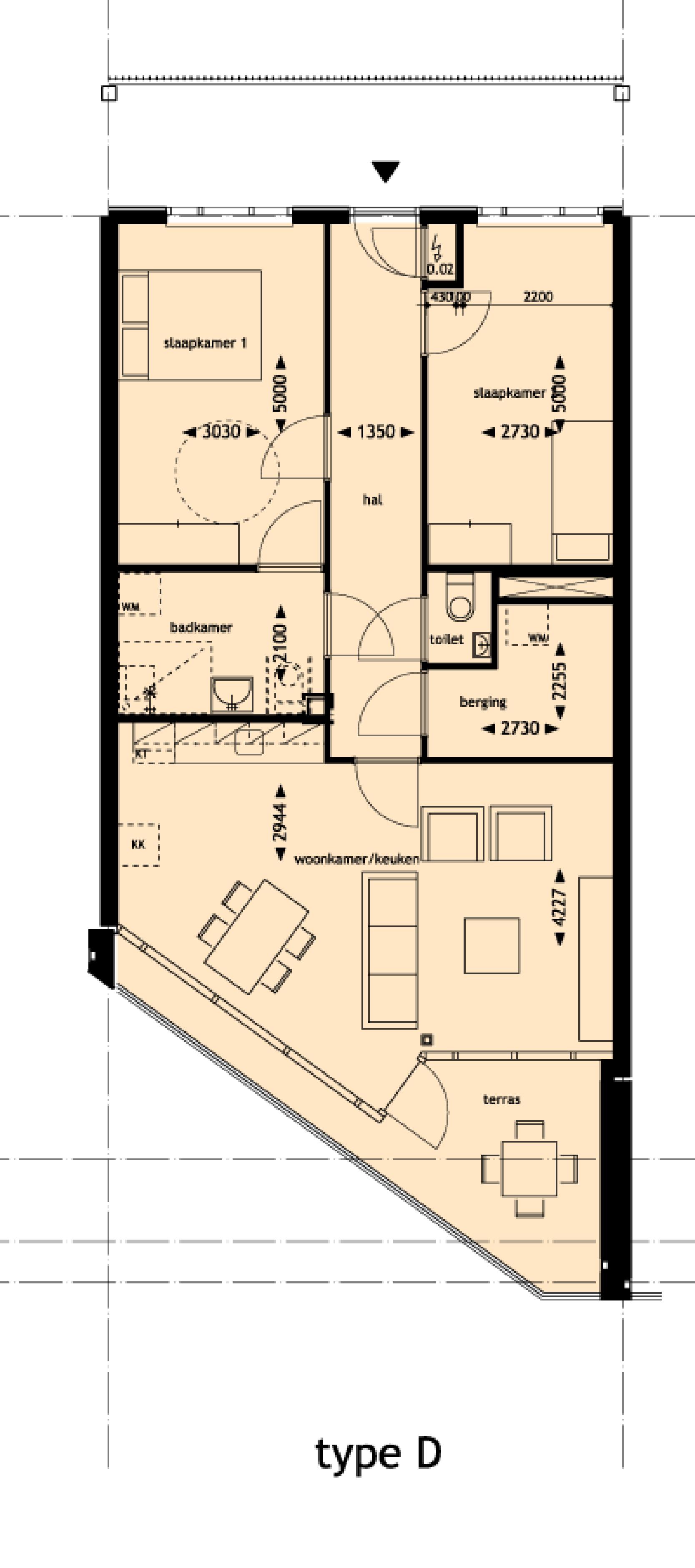 Plattegrond woningtype D